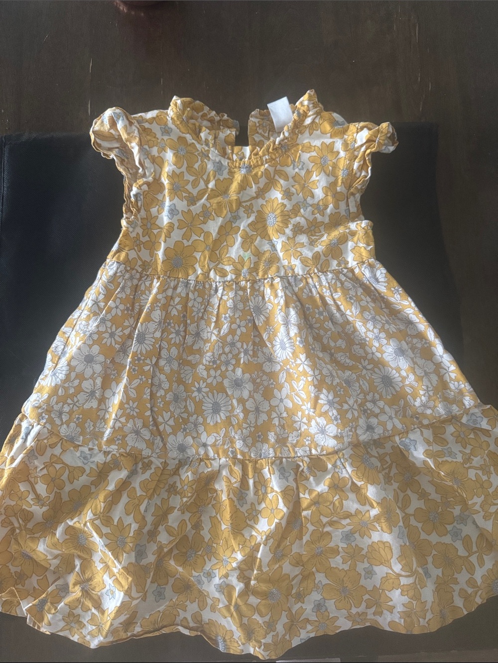 Carter's Yellow and White Floral Tiered Dress